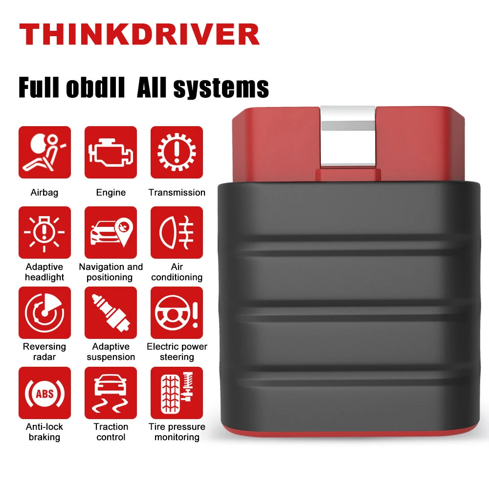 THINKCAR Thinkdriver Full System Professional Obd2 Automotive Scanner Bluetooth 15 Reset Functions OBD 2 Car Diagnostic Tool car battery charger