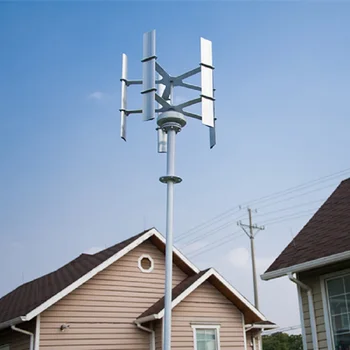 

R&X 50W Hot-selling Vertical Wind Turbine Power Generator 12V/24V Max 60W Start up Speed 2m/s Mini Wind Generator 5 Blades