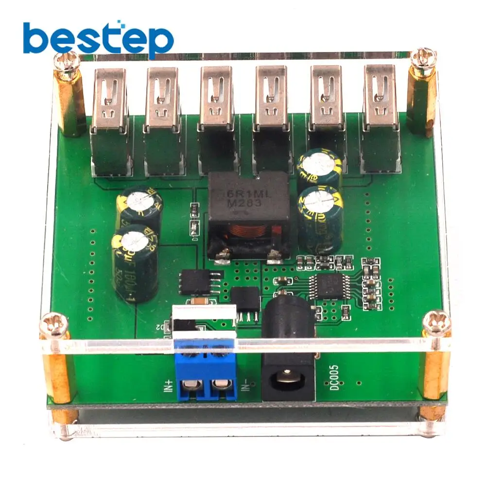 

6USB Port DC-DC Step-down Power Supply Module 10V12V24V36V to 5V/8A