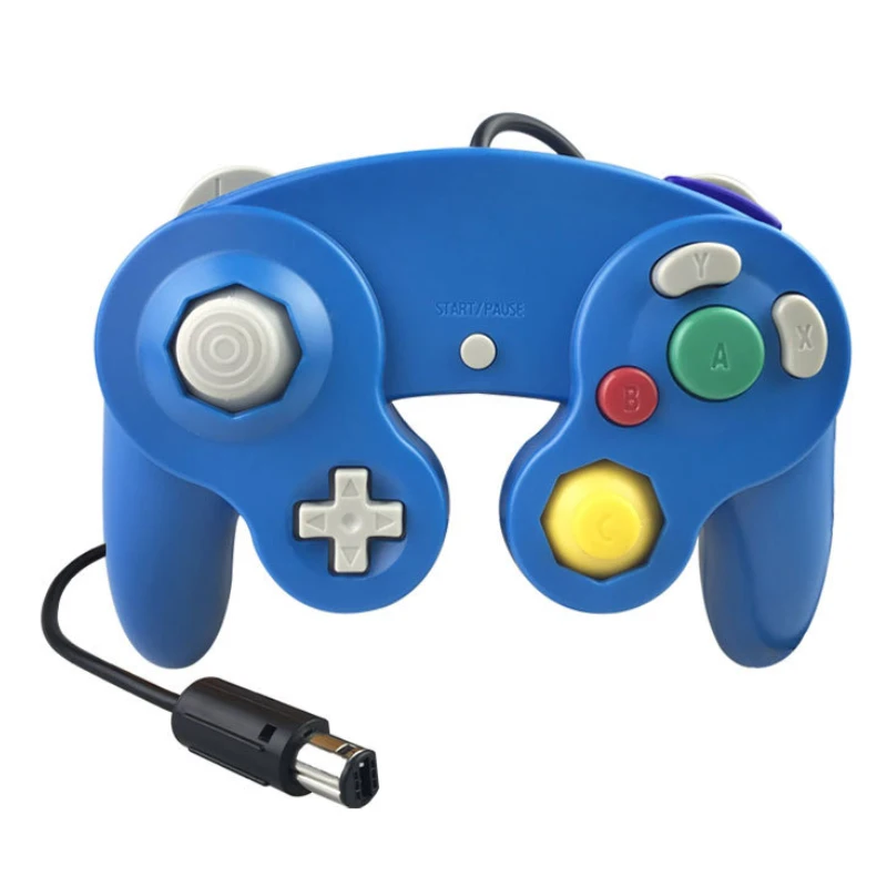 Blue Джойстик проводной Viarator вибрации игровой классический геймпад аксессуары контроллер для wii контроллер для NAND для Gamecube - Цвет: Blue