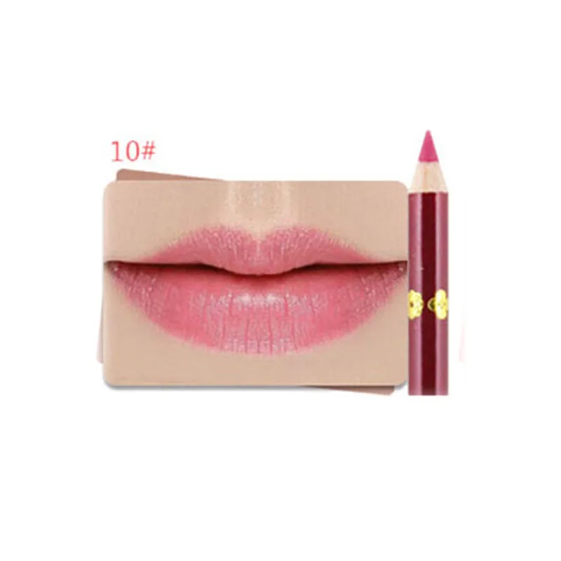 Карандаш Lipliner, цветной матовый деревянный карандаш для губ, 12 цветов, водостойкий, стойкий, легко одевается для макияжа, косметический, для салона красоты - Цвет: 10