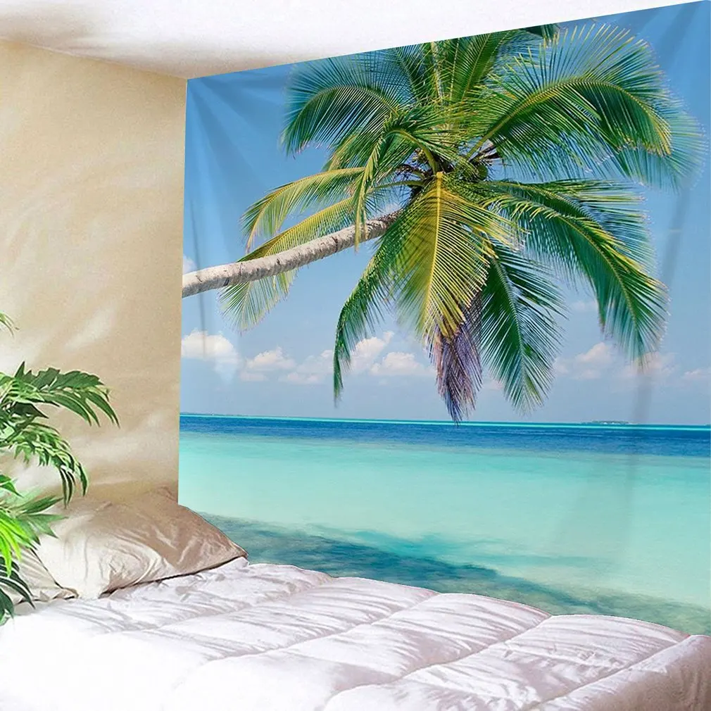 a coconut tree 1 Square 1.65*1.8m Wall Hanging Carpet Bedroom Decoration Beautiful Scenery Painting