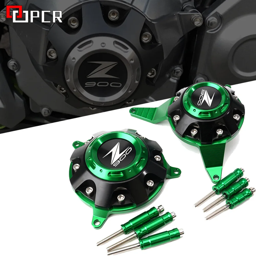 Green Black Motorcycle Engine Guard Side Stator Case Guard Protector For KWASAKI Z900 Z 900 z 900 2017 2018 2019 2020