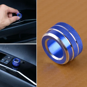 

CITALL 2.2x1.3 cm Car New Aluminum Blue Rearview Mirror Button Circle Fit for Toyota Corolla 2020