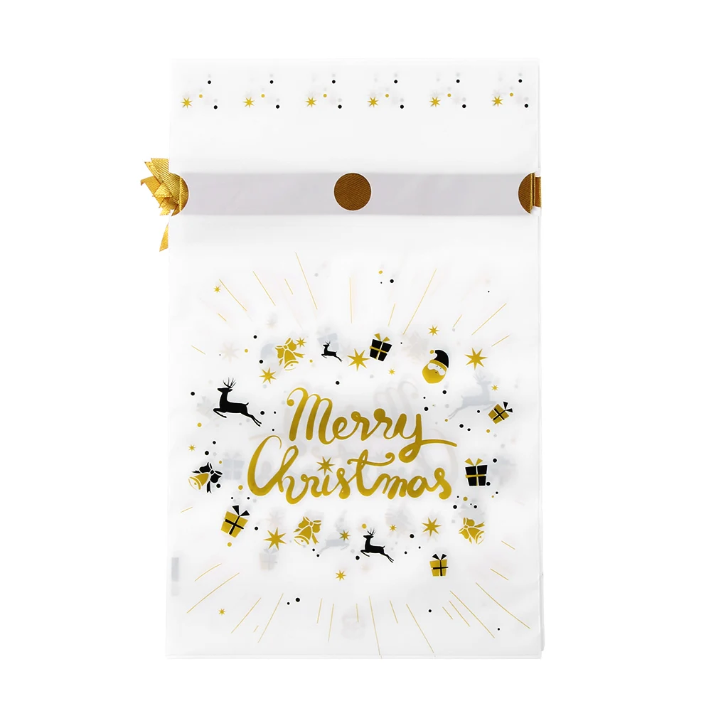 Золотой Рождественский Подарочный мешок печенье конфеты мешок Снежинка хрустящая сумка ручной работы мыльница мешок для Счастливого Рождества новогодние подарки - Цвет: 5