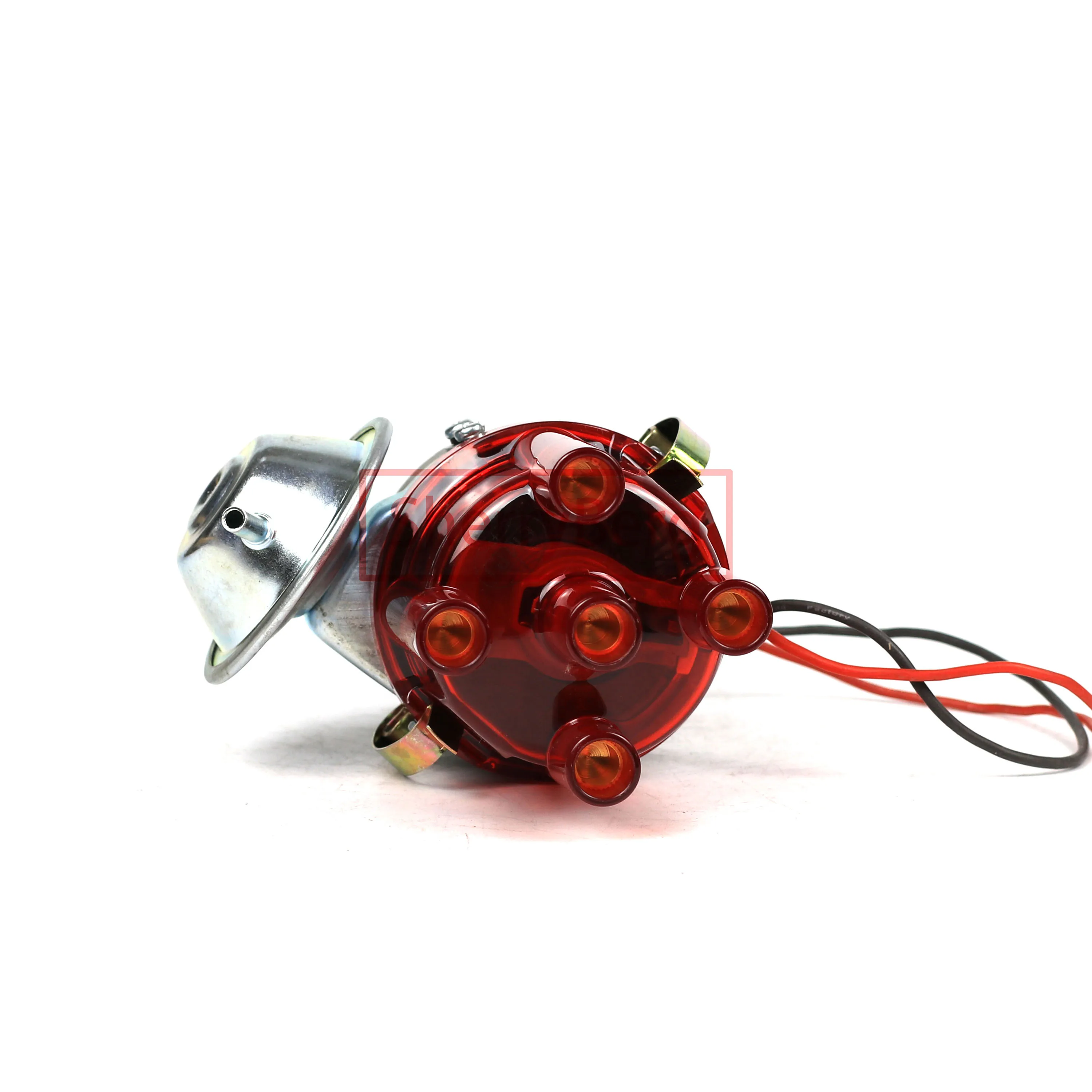 Complete electronic ignition distributor for VOLVO B20A B20B B18 engines VACUUM ADVANCE CCW red transparency cap