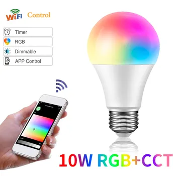 

Wifi Smart Lamp LED Dimmable Light Bulb 10W E27 Smart Home Bulb Wireless Control For Living Room Bedroom Home Lighting Bombillas