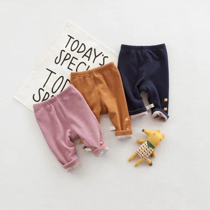 Детские леггинсы Mini Babe City Crawler, новые стильные зимние плотные детские штаны с начесом, штаны для малышей