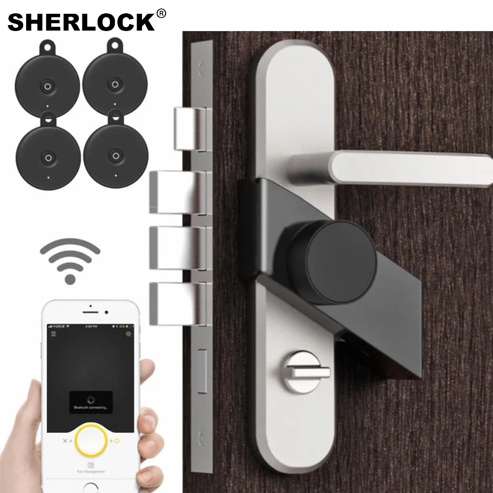 Sherlock Stick-cerrojo inalámbrico, 4 Uds., Control por aplicación de teléfono, Bluetooth, electrónico, sin llave