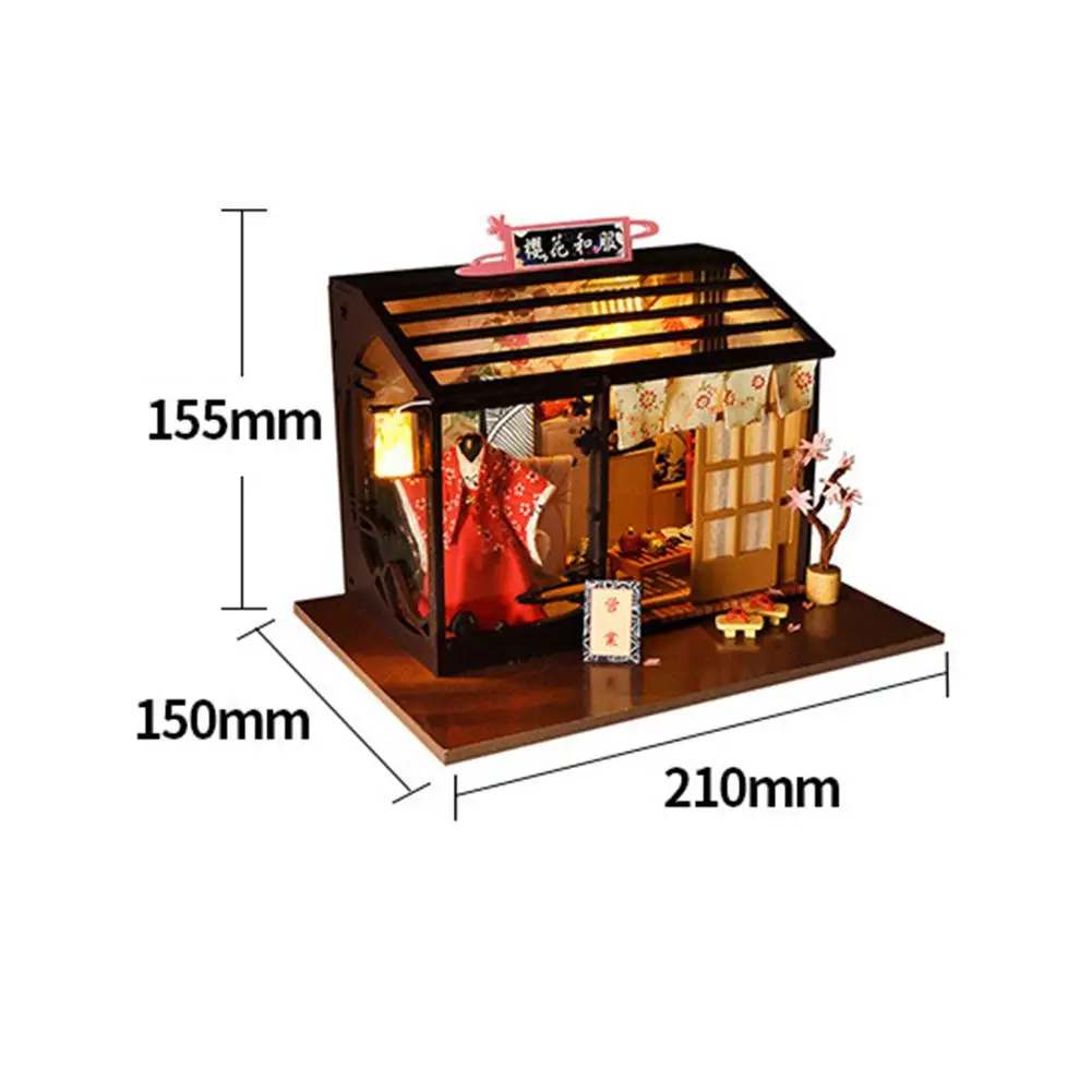 DIY Doll House Wooden Baby Doll Houses Handmade Model World Retro Shop Series Furniture Kit Toys For Children Birthday Gift