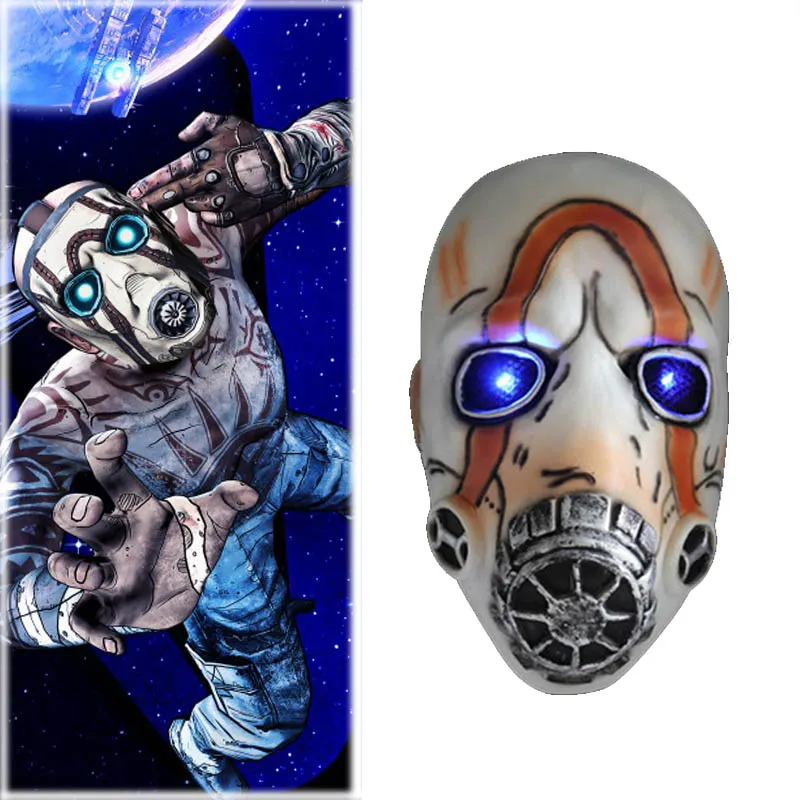 

Game Borderlands 3 Psycho Bandit Cosplay Mask Autumn Face Terror Light LED Halloween Party Prop Latex Masks Accessories