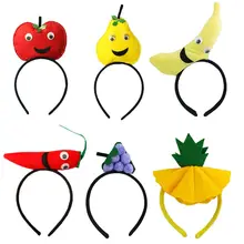 Niños adultos creativo dibujos animados diademas lindo 3D de dibujos animados vegetal de la fruta aro del pelo(China)