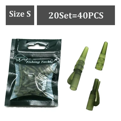 40Set-S 20 комплектов = 40 шт., аксессуары для ловли карпа, хвостовые резиновые конусы для свинцовых грузила, рыболовные вертолетные установки, метод подачи карпа, снасти, инструменты - Цвет: 40Set-S
