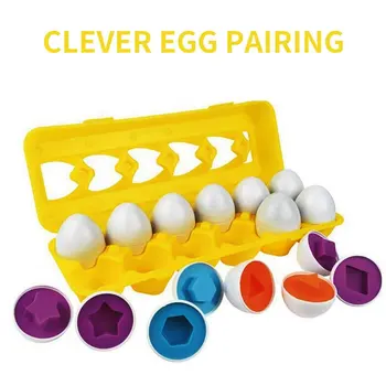 

12pcs/set Color Matching Egg Set Toys For Baby paired Clever eggs Preschool Toys Color Recognition Skills Learning Toys Gift