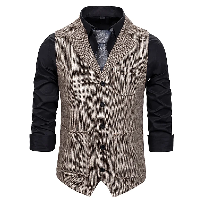 Clothing Vests Mens Western Herringbone 