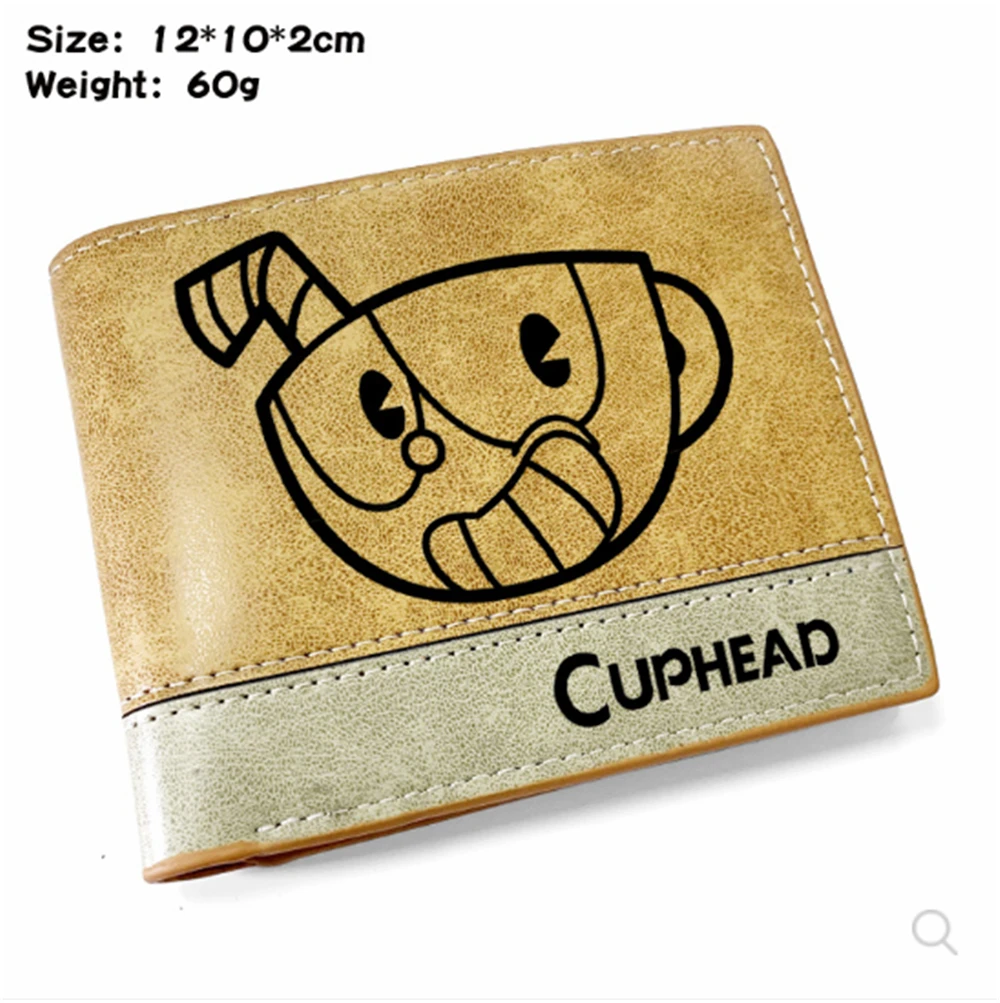 D Кошелек с логотипом аниме Cuphead, кошелек для мальчиков и девочек, кошелек для кредитных карт, новинка, двойной складной короткий кошелек, кошелек для денег - Цвет: D