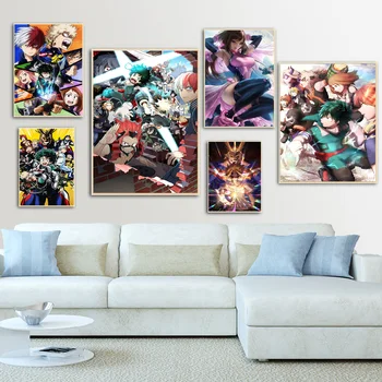 

Japan Anime Canvas Art Decor Boku No Hero Academia My Hero Academia Hot Manga Cover Wall Art Canvas Painting Poster