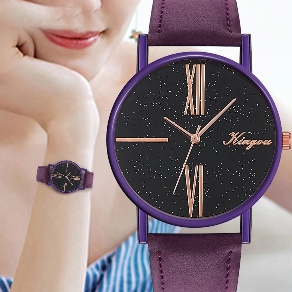 Best Selling Women Watch Unique DesignLeather Belt Starry Sky Geneva Simple Drop Shopping Reloj femenino Wd3 | Наручные часы
