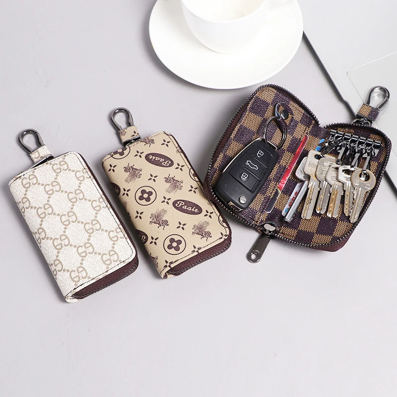 

Zipper Key Holder Leather Men Women Key Organizer Car Chain Key Wallet Car Key Holders Men Women Zipper Hanger Holders