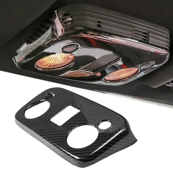

beler Carbon Fiber Style ABS Car Roof Reading Lamp Light Panel Frame Cover Trim Decor Sticker Fit for Ford Mustang 2015-2019