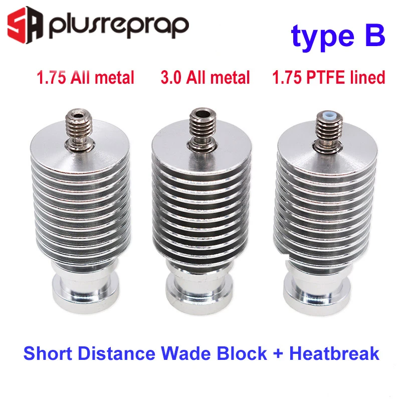 

V6 Heat Sink Long or Short Distance J-head Hotend All Metal Remote Bowden Block with Heat Break for 1.75mm 3.0mm Filament 3D