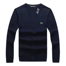 Высокое качество Брендовые мужские свитера с длинным рукавом и v-образным вырезом хлопок повседневные мужские вязаные пальто модные тонкие мужские свитера M-3XL