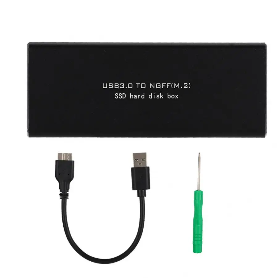Высокое качество M.2 SSD к USB3.0 алюминиевый сплав металлический жесткий диск Корпус HDD Чехол черный