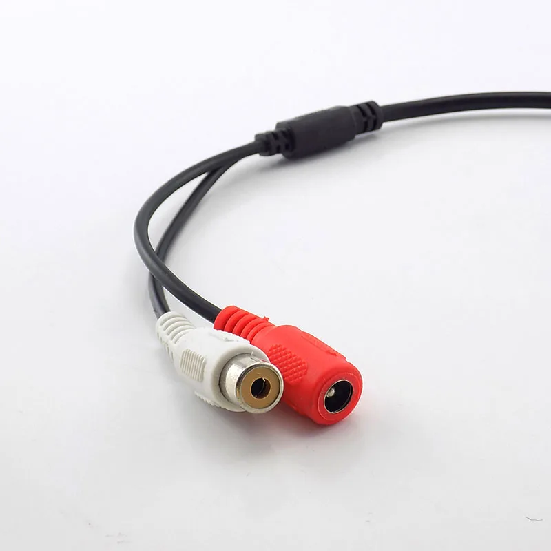 DC 9 V-12 V Звук микрофона монитора прием аудио прослушивания мониторинга RCA переходник с внутренней резьбой для видеонаблюдения Аудио Камера безопасности