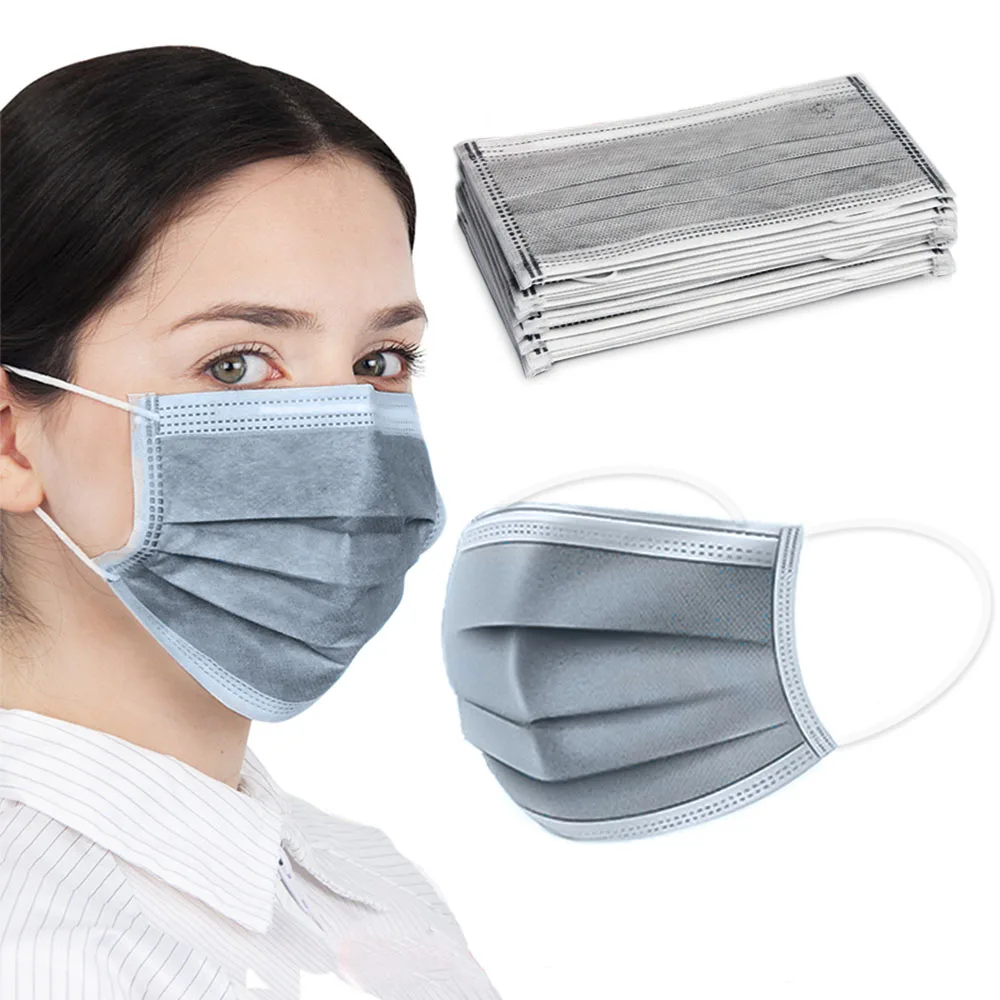 

50pcs/lot 4 layers Activated bamboo carbon antivirus masks cozy qualified face Masks Anti-dust virus Safe PM2.5 protective mask