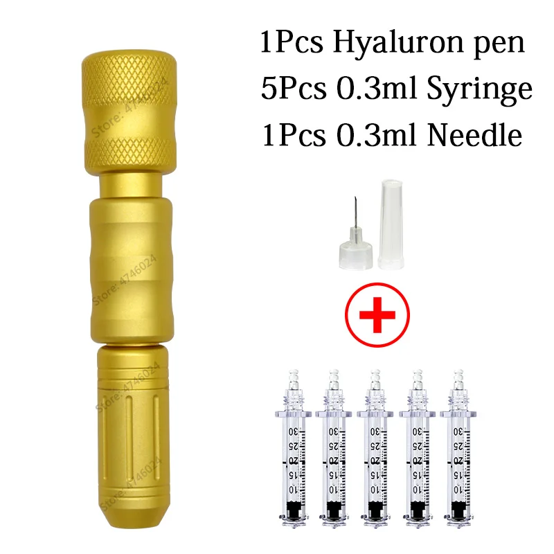 Gold pen Стиль высокого давления гиалурон ручка неинвазивный распылитель мезо инъекции Пистолеты для губ заполнения против морщин лица инъекции ручка - Цвет: Gold pen