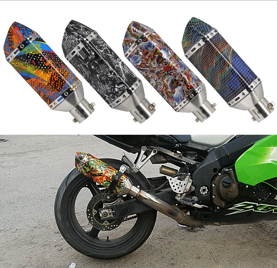ZSDTRP Граффити Akrapovic выхлопной мотоцикл модифицированный Глушитель Трубы для ktm mt09 gsxr600 xmax300 cbr250 z800 R1 ER6N