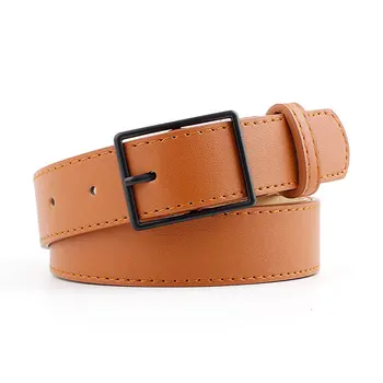 

Japanese Style Fine Leather Belt Square Buckle Jeans Decoration Waist Belts For Women Harajuku Cinturon Mujer Ceinture Femme