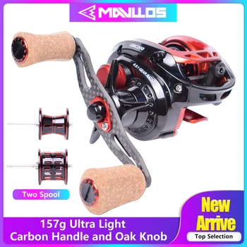 

Mavllos Pioneer GBC200 2 Spool BFS Baitcasting Fishing Reel Right Left Hand Carbon Handle Oak Knob Low Profile Bait Casting Reel