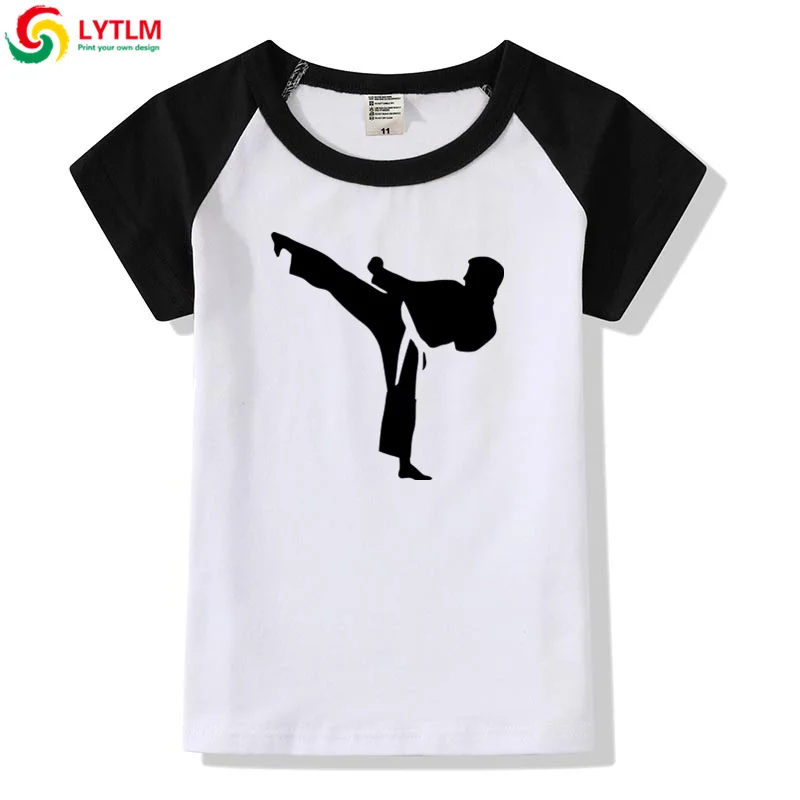 LYTLM/футболка с героями мультфильмов Kyokushin Karate Oyama/Детские футболки летняя одежда для маленьких мальчиков футболка с каратэ сетокан XXX Kids Poleras - Цвет: DXCJ LYCRA Black