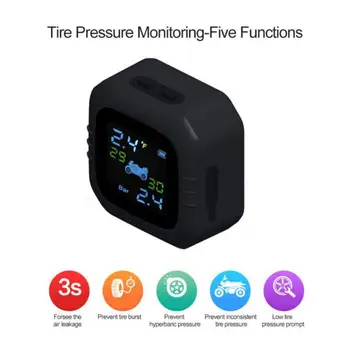

Hot TPMS Wireless LCD Display External Sensors Detector Waterproof Motorcycle Real Time Tire Pressure Monitoring System