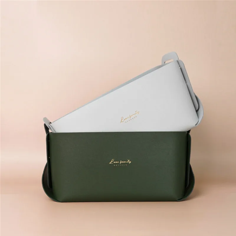 가죽 데스크탑 대형 스토리지 박스, 거실 침실 잡화 키 플레이트 장식 주사위 트레이 동전 PU 접이식 스토리지 도매 잡동사니 정리함 PU 엔클로저 데스크톱 화장품 저장 바구니 사무실 관리자 상자 액세서리 쟁반