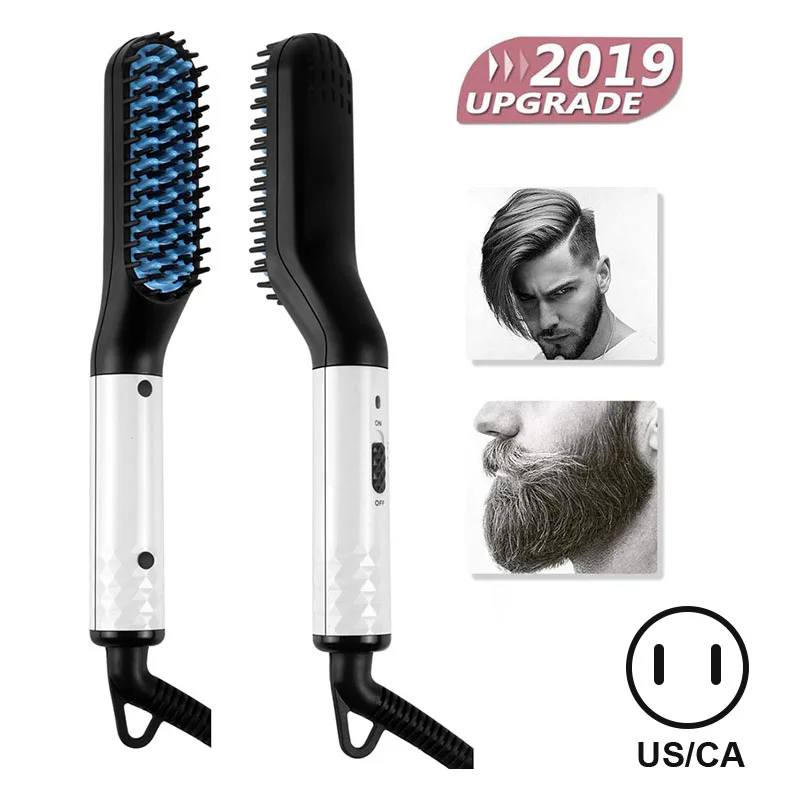 New Style US PLUG Прямая поставка, мужской быстрый выпрямитель для бороды, стайлер, расческа, многофункциональная Плойка для завивки волос, инструмент для шоу, аксессуары для укладки - Цвет: New Style US PLUG