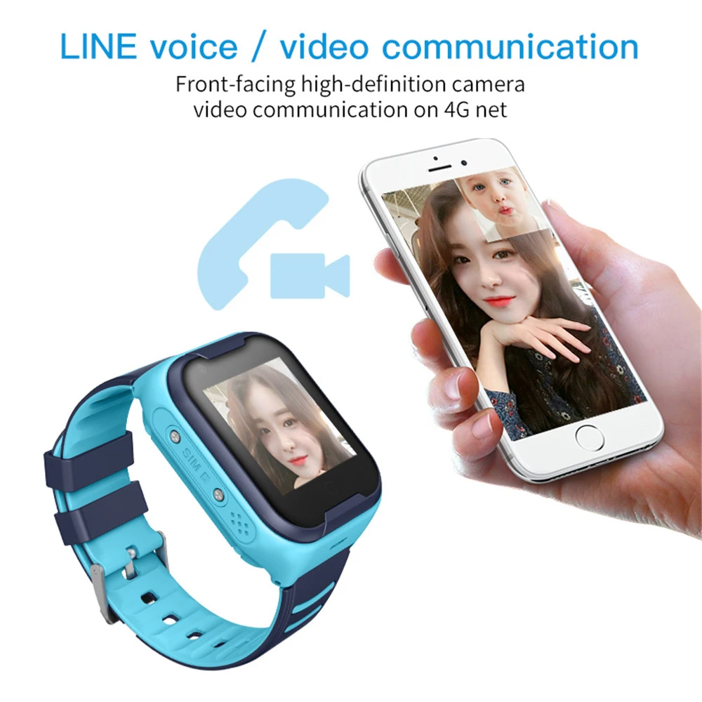 4G Children Smart Watch WIFI+GPS+ base station assisted positioning video call waterproof 630mah battery