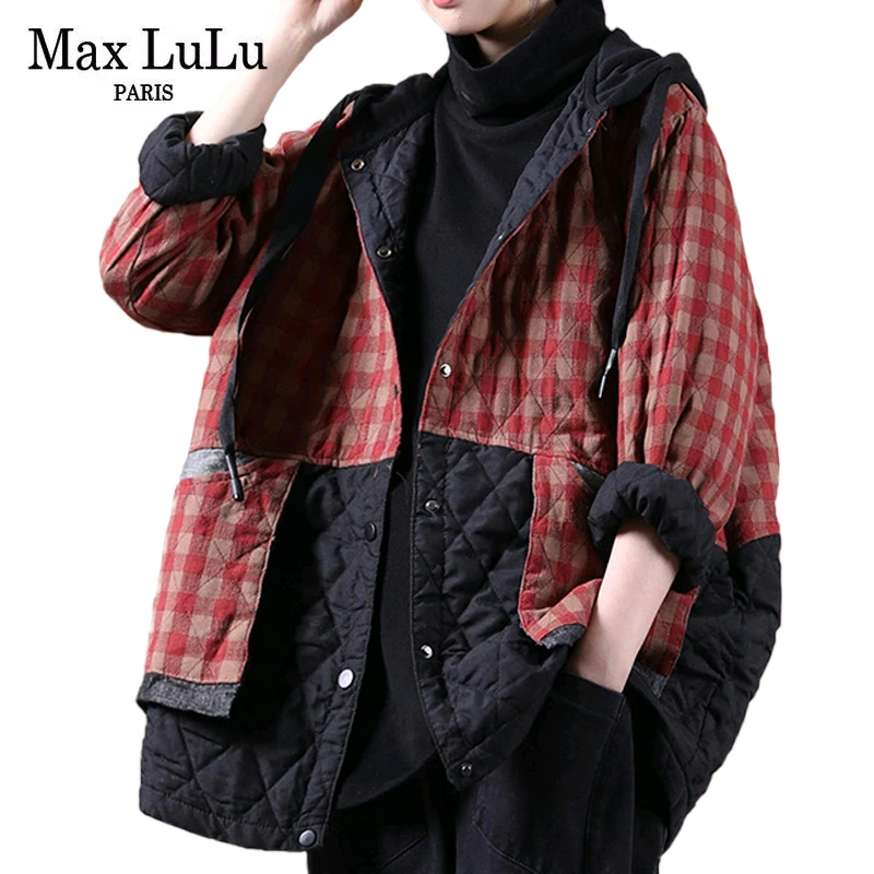 Max LuLu Chinese Fashion Winter Style Streetwear Ladies Loose Hooded