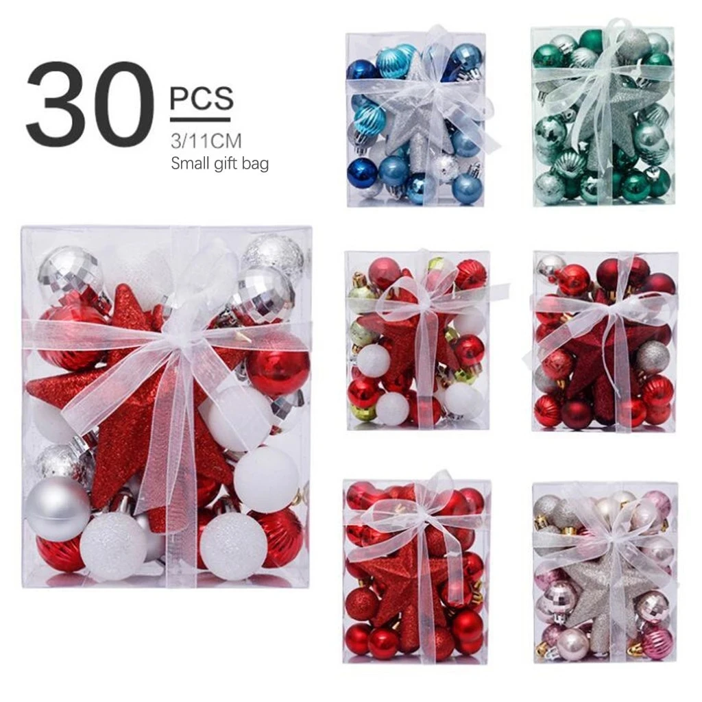 

30PCS/Set 3-11cm Christmas Balls Christmas Tree Ornaments Balls xmas Home Decorations Hanging Tree Pendants New Year 2021 Gift