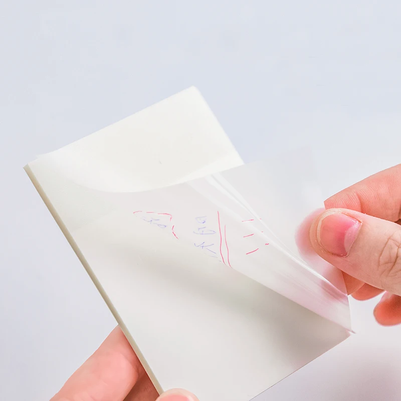 50 Sheets Creative Transparent PET Memo Pad Posted It Sticky Notes Planner Sticker Notepad School Supplies Kawaii Stationery