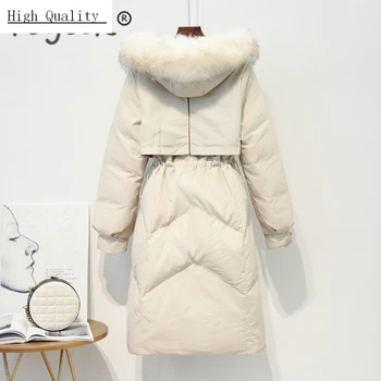 

2020 Brand Winter White Duck Down Jacket Women Long Down Parka Thick Warm Down Coat Female Outwear Jackets Hiver LW1624