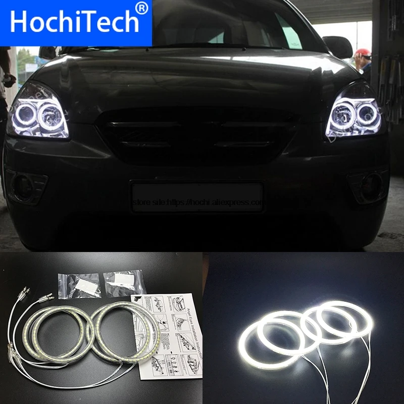 HochiTech для Kia Carens Rondo 2006-11 ультра яркий SMD белый светодиодный ангельские глазки 2600LM 12 В halo Кольцо Комплект дневного света DRL