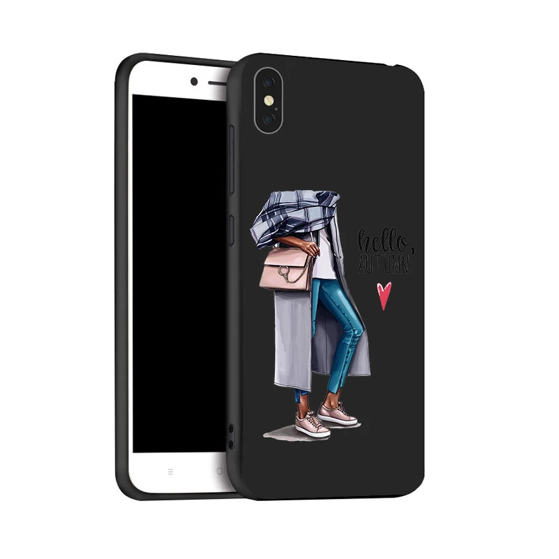 Hitam Telepon untuk Xiaomi Mi Redmi 6 PRO A2 Lite Note 7 K20 9T 7A 8 8T K30 Ponsel Housing Bag Cover Shell