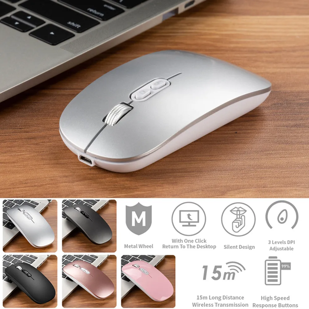 Drop hot slaes 2.4GHz Wireless Optical USB Gaming Mouse 1600DPI Rechargeable Mute Mice For PC high quality wholesales