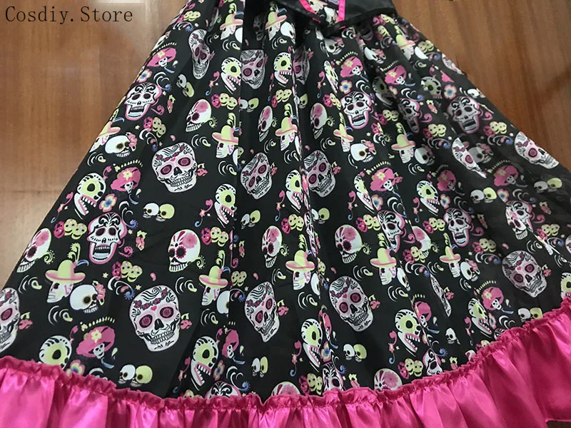 Rose Bone Dress Day Of Dead Walk Dead Costume Halloween Corpse Bride Women Carnival Skull Skeleton Fancy Death Outfit For Adult