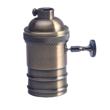 

Lamp Retro Holder Antique Copper Bulb Light Socket Brass E26/E27