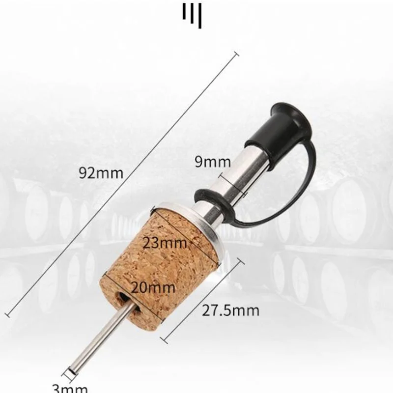 Stainless Steel Wine Pourer Cork Design Bottle Dust Cover Olive Oil Alcohol Bottle Pour Spout Cover 6Pcs