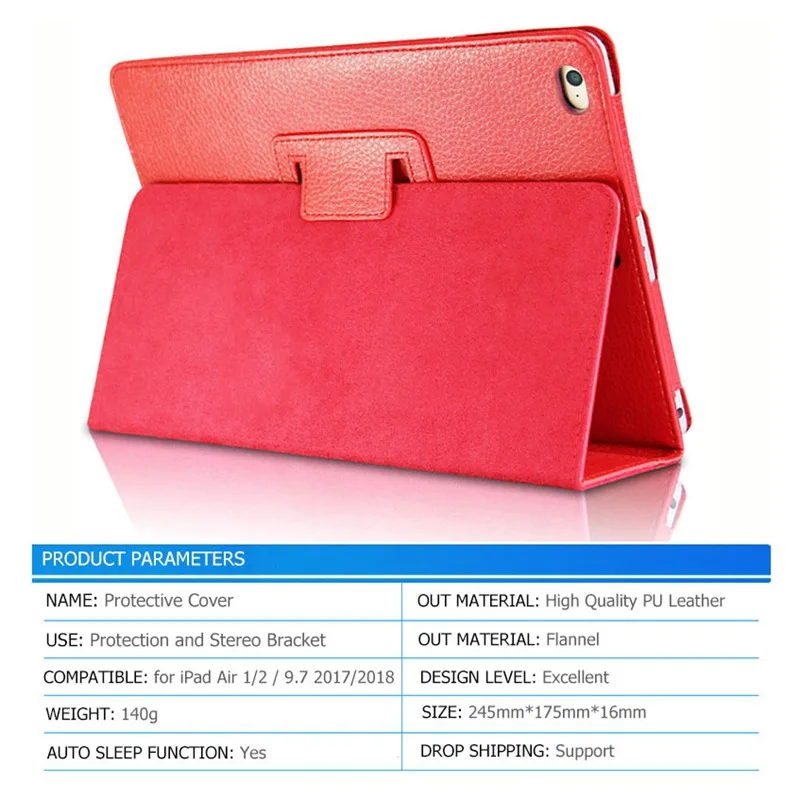 For IPad Air 2 Air 1 Case IPad Case Funda Ultra Thin PU Leather Soft Cover for IPad 9.7 6th Generation Case Pro 9.7