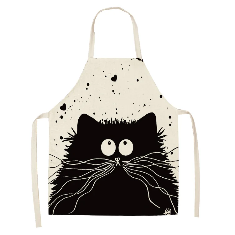 1 шт., кухонный фартук, смешная собака, бульдог, кошка, без рукавов, хлопковые льняные фартуки для мужчин и женщин, инструменты для уборки дома 55x68 см - Цвет: Fat